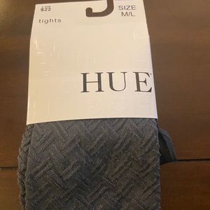 Macys Hue Gray Crosshatch Textured Tights M/L
